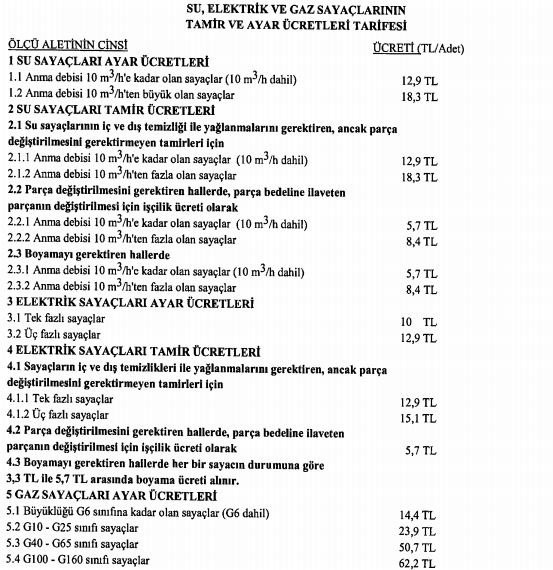 Elektrik, su ve doğalgaz sayaç tamir ücretlerine de zam geldi - Resim : 2