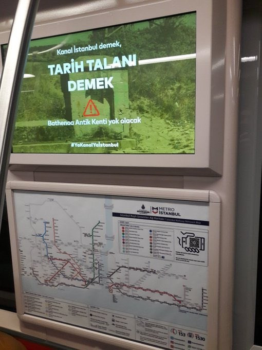 İBB’den toplu taşıma araçlarında Kanal İstanbul bilgilendirmeleri: Ya Kanal Ya İstanbul! - Resim : 1