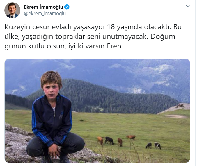 Ekrem İmamoğlu ve Mansur Yavaş unutmadı: İyi ki varsın Eren - Resim : 2