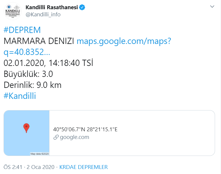 Marmara Denizi'nde deprem - Resim : 1