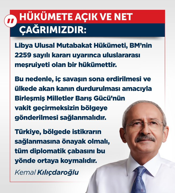 Kılıçdaroğlu'ndan hükümete Libya çağrısı - Resim : 1