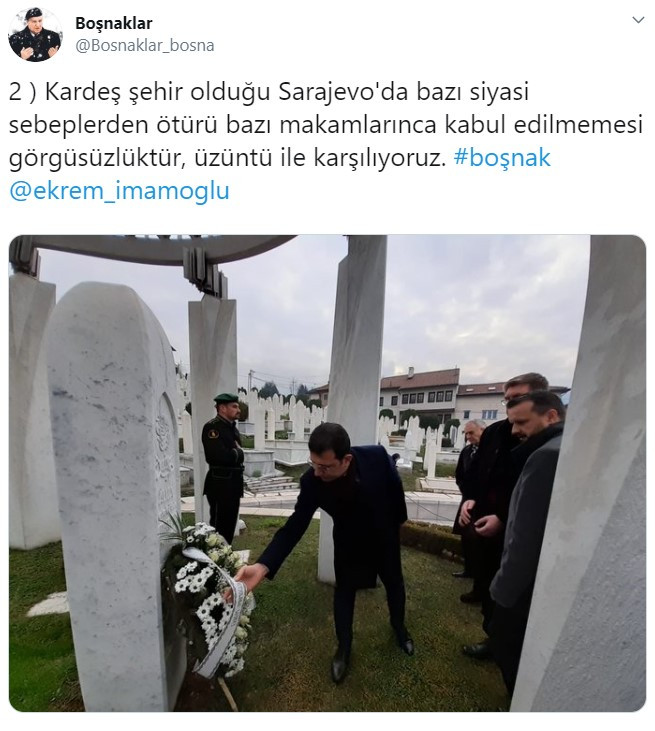 Saraybosna'da İmamoğlu'na gösterilen çirkin tavır, Türkiye'deki Boşnakların tepkisini çekti - Resim : 1