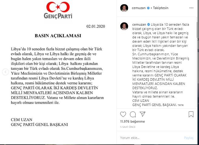 Türkiye'ye dönüş hazırlığındaki Cem Uzan'dan Libya Tezkeresi'ne destek - Resim : 1