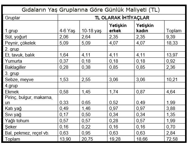 Dört kişilik ailenin günlük gıda harcaması 72.58 lira - Resim : 2