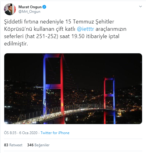 İstanbul'da fırtına nedeniyle bazı otobüs seferleri iptal edildi - Resim : 1