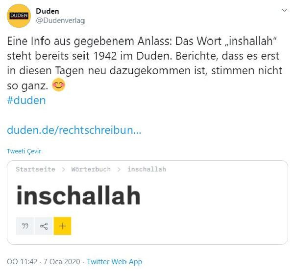 'İnşallah' kelimesi Almanca sözlüğe girdi denilmişti: Almanya'dan açıklama - Resim : 1