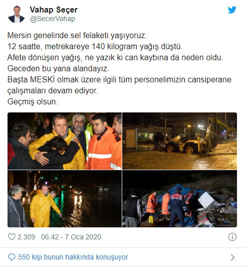 Mersin'de kuvvetli yağış yaşamı felç etti: 2 ölü - Resim : 1