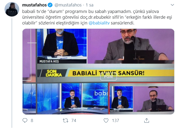 YouTube'dan Babiali TV'ye Ebubekir Sifil sansürü! - Resim : 1