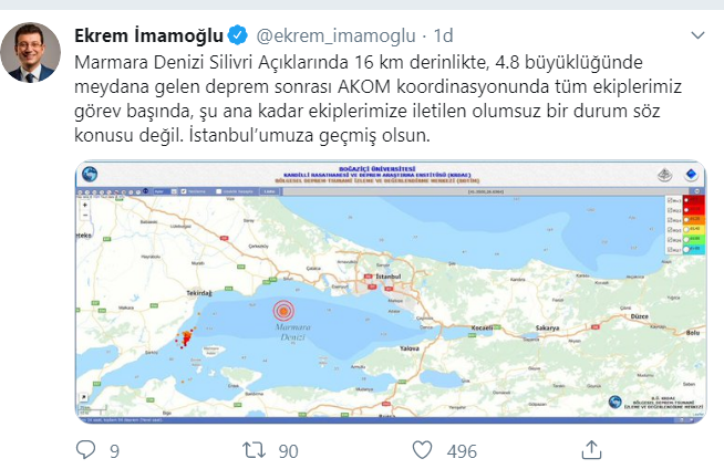 Ekrem İmamoğlu'ndan İstanbul'da yaşanan depremle ilgili paylaşım - Resim : 2