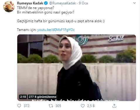 AKP'li Rümeysa Kadak bir günlük yaşantısının videosunu çekti - Resim : 1