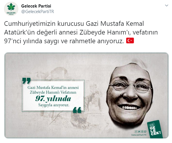 Davutoğlu'nun partisinden 'Zübeyde Hanım' mesajı - Resim : 1