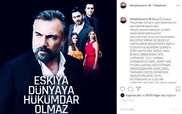 Oktay Kaynarca, Eşkıya Dünyaya Hükümdar Olmaz'ın yeni yayın tarihini duyurdu - Resim : 1