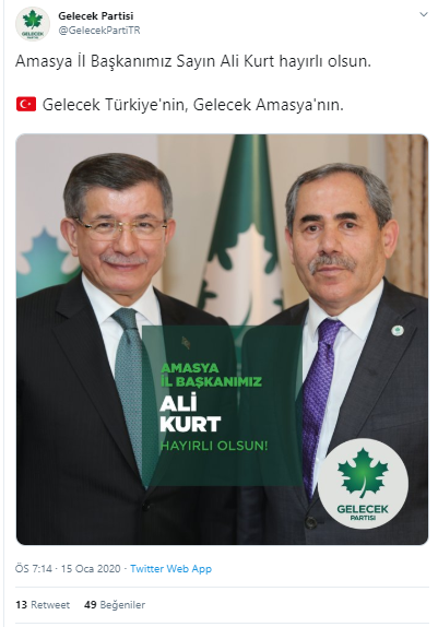 İşte Davutoğlu'nun Gelecek Partisi'nin Amasya İl Başkanı - Resim : 1