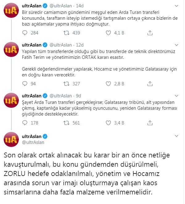 UltrAslan'dan Arda Turan açıklaması: Şayet Arda Turan transferi gerçekleşirse... - Resim : 2