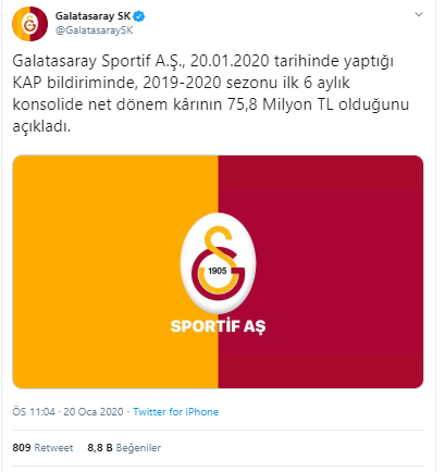 Galatasaray 6 aylık net karını açıkladı - Resim : 2
