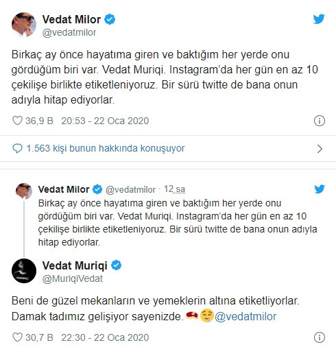Vedat Milor ve Vedat Muriç diyaloğu sosyal medyada gündem oldu - Resim : 1