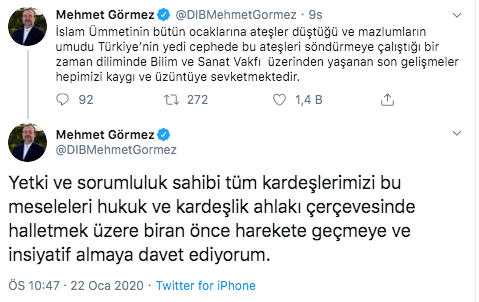 Eski Diyanet Başkanı'ndan Davutoğlu'na destek - Resim : 1