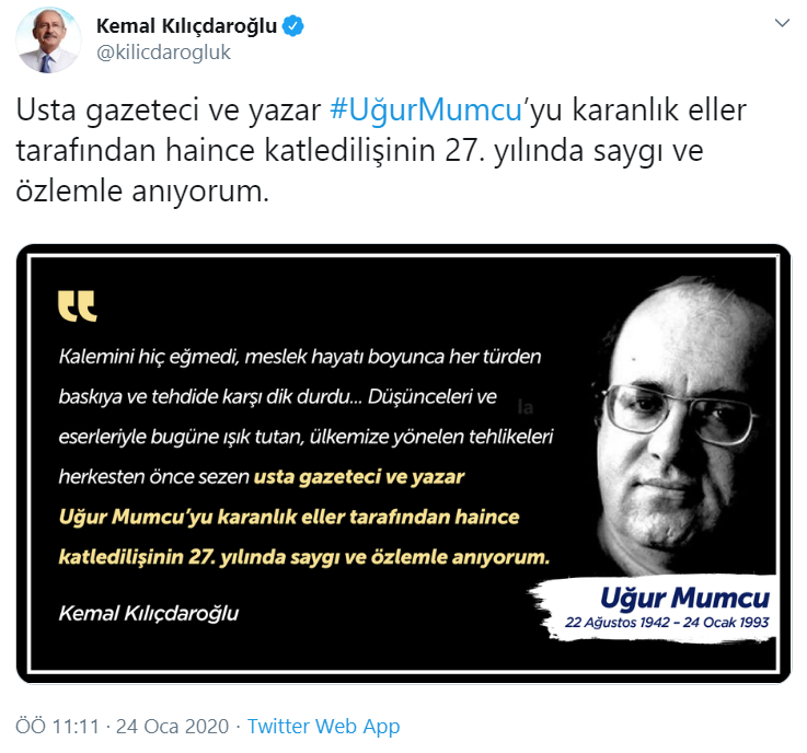 Kılıçdaroğlu Uğur Mumcu'yu andı - Resim : 1