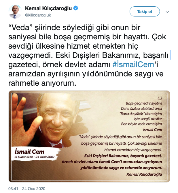 Kılıçdaroğlu'ndan İsmail Cem mesajı - Resim : 2