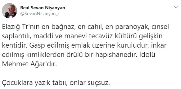 Sevan Nişanyan'dan Elazığlılara skandal sözler - Resim : 1