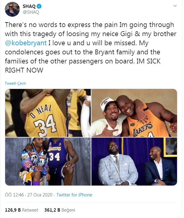 Shaquille O'Neal'dan 'Kobe Bryant' için duygusal sözler - Resim : 1