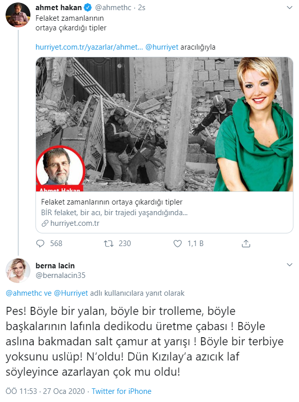 Berna Laçin'den Ahmet Hakan'a sert yanıt: Terbiye yoksunu üslup! - Resim : 2