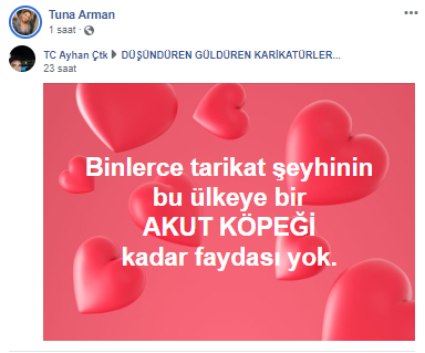 Oyuncu Tuna Arman'ın 'tarikat şeyhi' mesajı AKP medyasının hedefinde - Resim : 1
