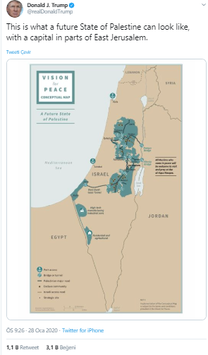 Donald Trump 'Kudüs işgali'nin haritasını paylaştı! - Resim : 1