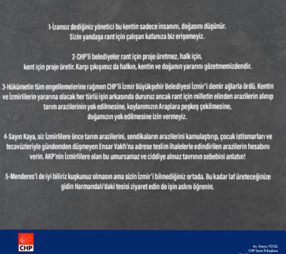 CHP'li Deniz Yücel'den AKP'li Atilla Kaya'ya 5 maddelik yanıt - Resim : 1