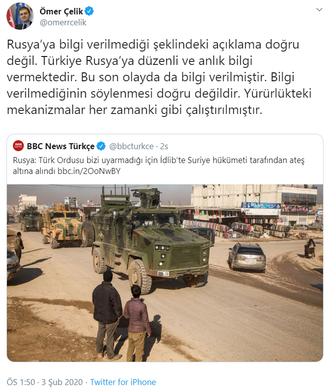 AKP Sözcüsü Çelik: Rusya'ya bilgi verilmediği açıklaması doğru değil - Resim : 1