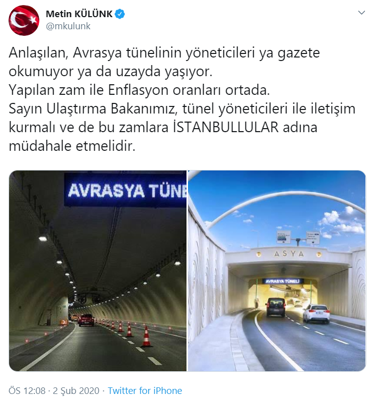 Avrasya Tüneli zammına eski AKP'li vekillerden tepki - Resim : 1