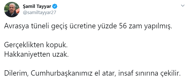 Avrasya Tüneli zammına eski AKP'li vekillerden tepki - Resim : 2