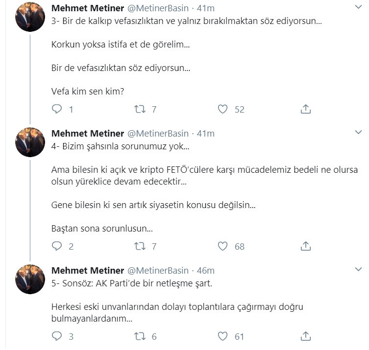 AKP'li Metiner'den Bülent Arınç'a istifa çağrısı: Baştan sona sorunlusun - Resim : 4