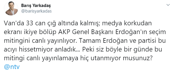 '33 insanımız ölüyor, Erdoğan miting yapmaya devam ediyor' - Resim : 2