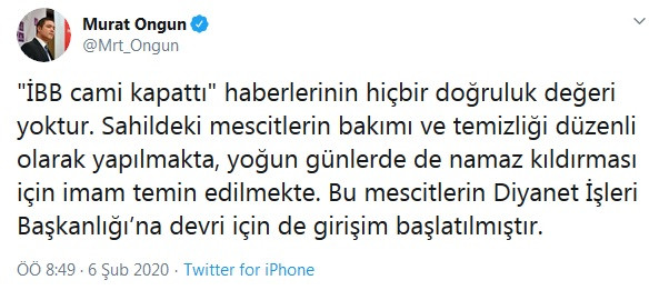 İBB'den yandaş Sabah'ın 'cami' haberi hakkında açıklama - Resim : 1