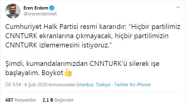 Eren Erdem: Şimdi kumandalarımızdan CNN Türk'ü silerek işe başlayalım - Resim : 2