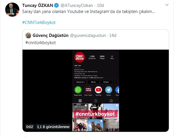 CHP'den CNN Türk'e bir darbe daha: Youtube ve Instagram hesaplarından da takipten çıkalım - Resim : 2