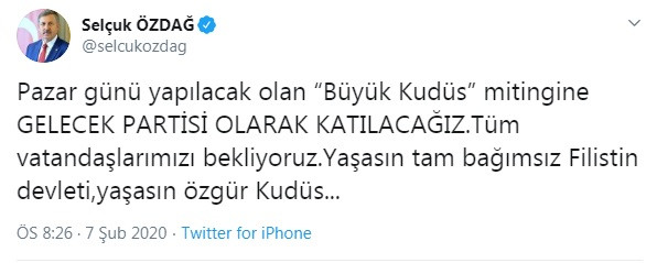 Saadet Partisi'nin 'Kudüs Mitingi'ne Davutoğlu'nun partisi de katılacak - Resim : 2