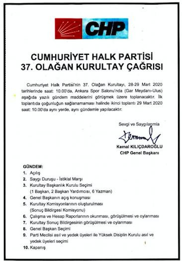 İşte CHP'nin 37'inci Olağan Kurultay gündemi - Resim : 1