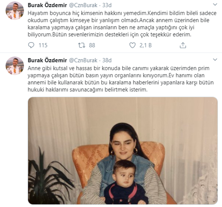 Annesinin tutuklandığı iddia edilmişti! CZN Burak'tan açıklama - Resim : 1