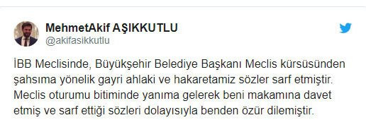 Meclisteki küfür polemiğinin ardından İmamoğlu AKP'li üyeden özür diledi - Resim : 1