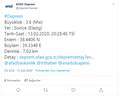 Elazığ'da artçı sarsıntılar sürüyor! Bir deprem daha - Resim : 1