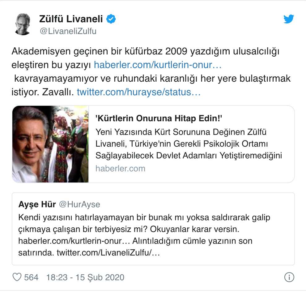 Zülfü Livaneli ile Ayşe Hür arasında 'Kürt' tartışması - Resim : 2