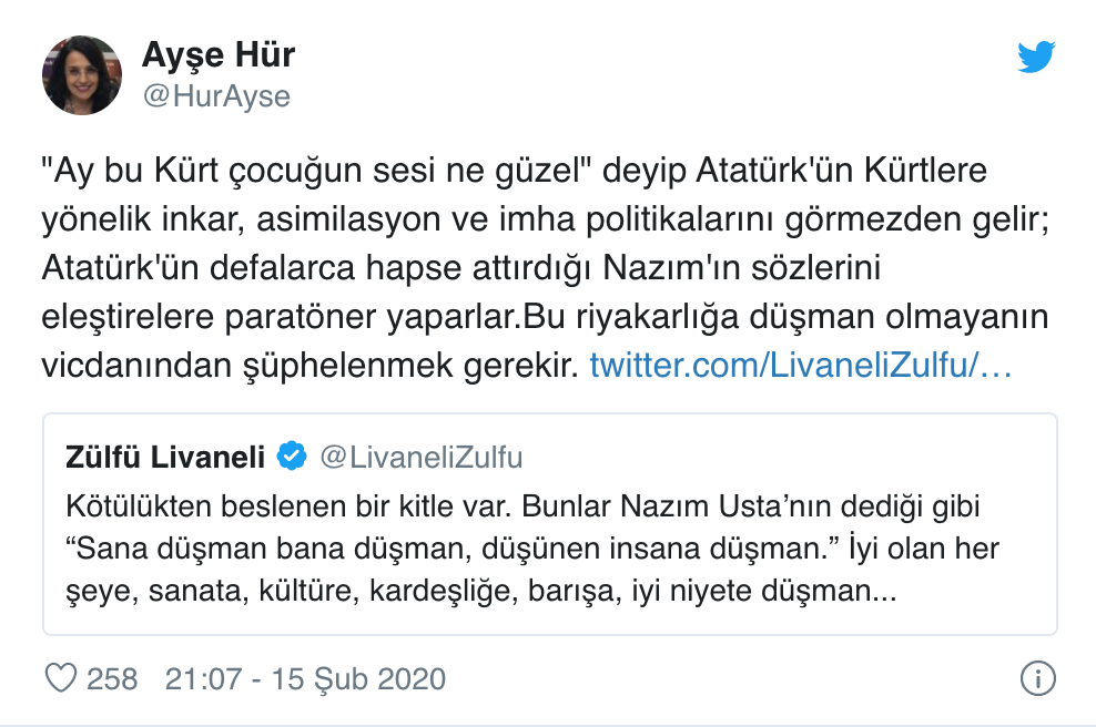 Zülfü Livaneli ile Ayşe Hür arasında 'Kürt' tartışması - Resim : 3