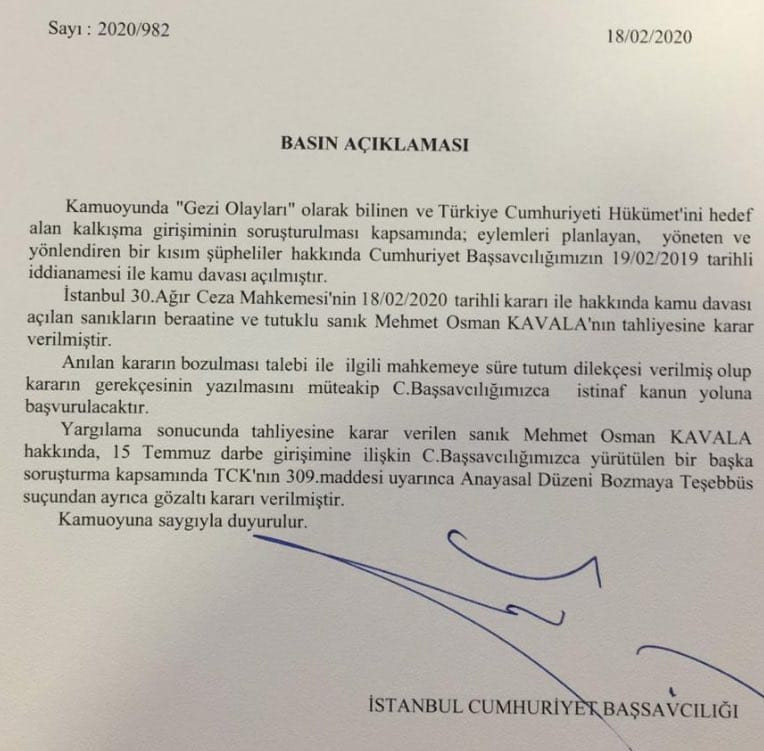 Başsavcılıktan Osman Kavala hakkında gözaltı kararı - Resim : 1