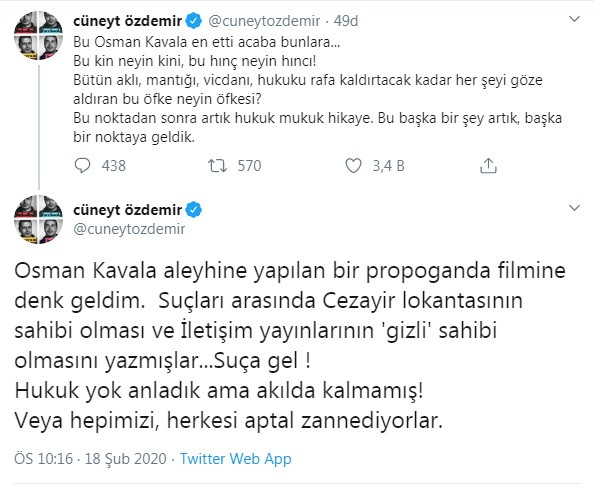 Cüneyt Özdemir'den Osman Kavala çıkışı: Bu kin neyin kini? Artık hukuk mukuk hikaye! - Resim : 1
