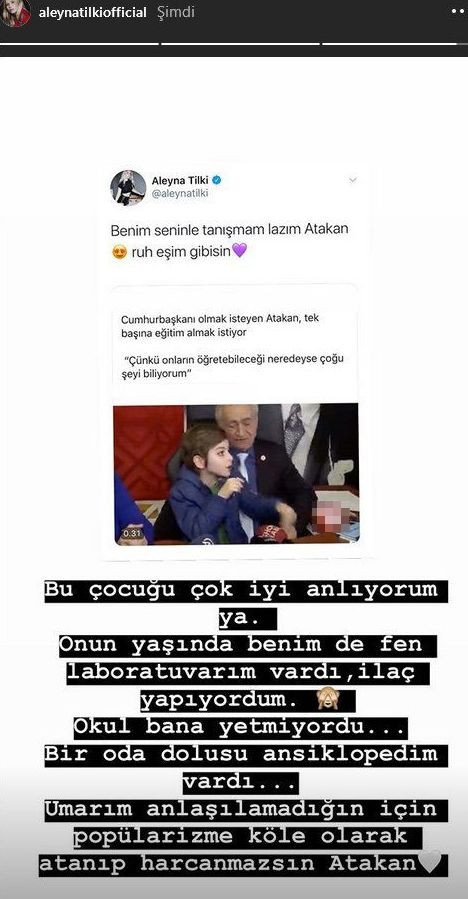 Aleyna Tilki'den 'Atakan' yorumu: Onun yaşındayken... - Resim : 1