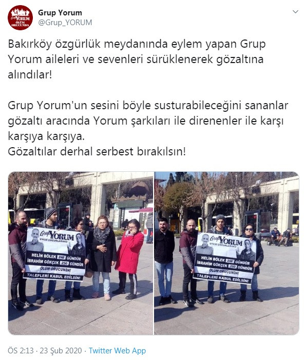Bakırköy'de Grup Yorum için eylem yapanlara gözaltı - Resim : 1