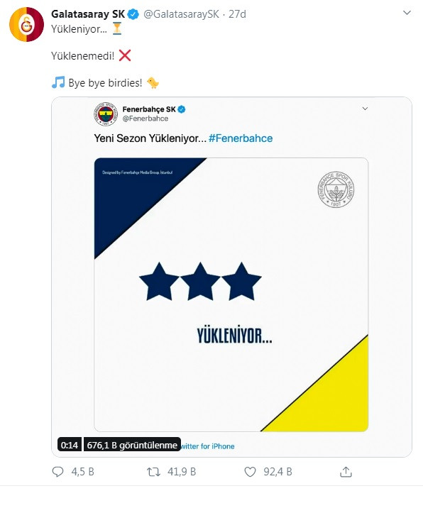 Galatasaray'ın bu tweeti çok konuşulur! Fenerbahçe'ye olay gönderme - Resim : 1