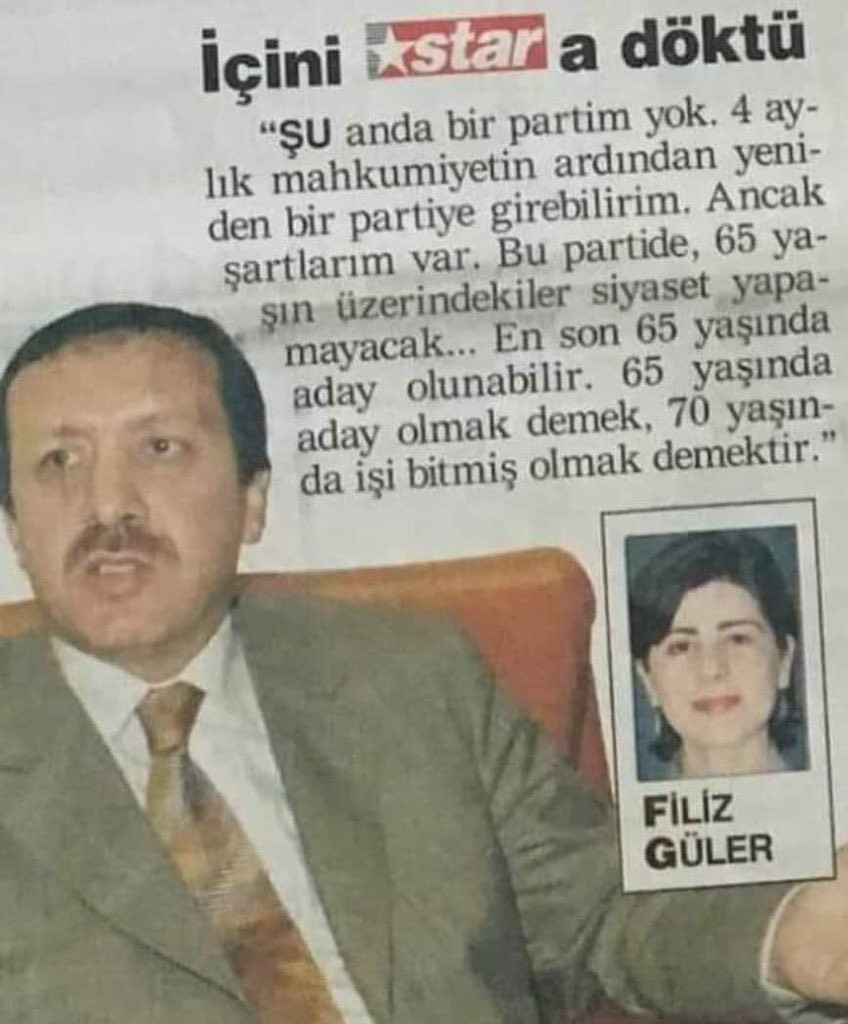 66 yaşına giren Erdoğan'ın yıllar önce söylediği '65 yaş şartı' ortaya çıktı - Resim : 1